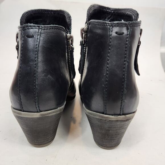 Frye Judith Women's Black Leather Zip Detail Ankle Boots Size 6.5 - Picture 6 of 10